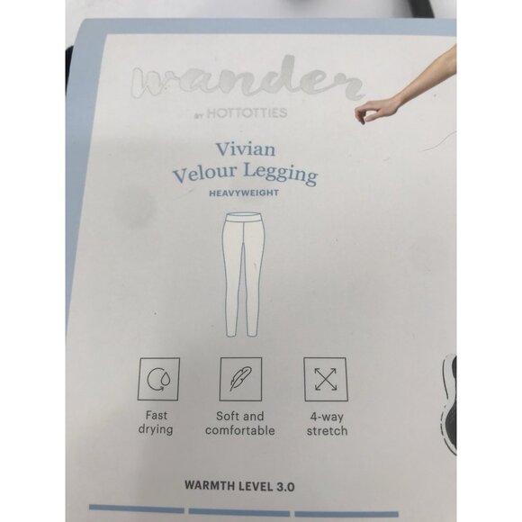 Wander by Hottotties Womens Size Small Vivian Velour Black Leggings Soft - Picture 4 of 12